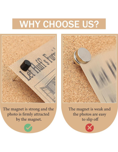 Chinchetas Magnéticas Outus 50 Unidades Negras para Pósteres