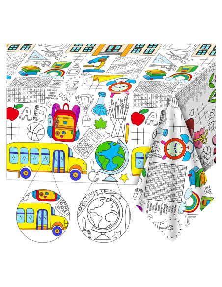 Póster Gigante para Colorear Qyeahkj Regreso a Clases 210x120cm