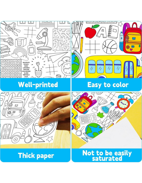 Póster Gigante para Colorear Qyeahkj Regreso a Clases 210x120cm