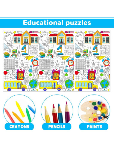 Póster Gigante para Colorear Qyeahkj Regreso a Clases 210x120cm