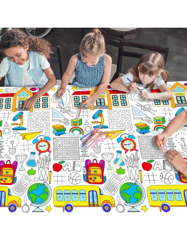 Póster Gigante para Colorear Qyeahkj Regreso a Clases 210x120cm