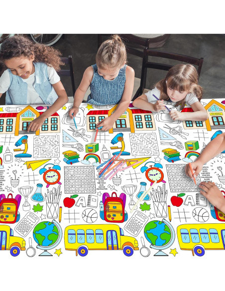 Póster Gigante para Colorear Qyeahkj Regreso a Clases 210x120cm