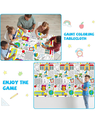 Póster Gigante para Colorear Qyeahkj Regreso a Clases 210x120cm