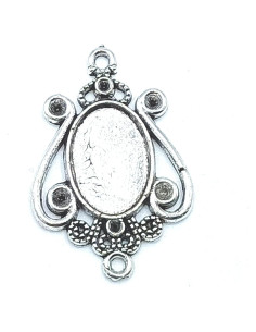 Encantos Raqueta de Tenis YOOGCORETT 50pcs Plata Antigua 23x10mm