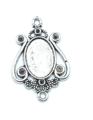 Encantos Raqueta de Tenis YOOGCORETT 50pcs Plata Antigua 23x10mm