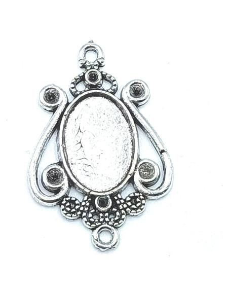 Encantos Raqueta de Tenis YOOGCORETT 50pcs Plata Antigua 23x10mm