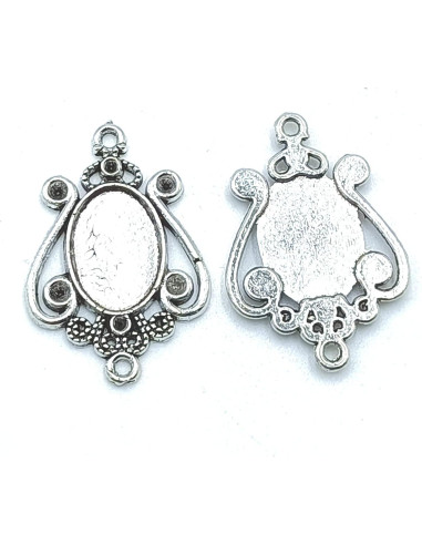 Encantos Raqueta de Tenis YOOGCORETT 50pcs Plata Antigua 23x10mm