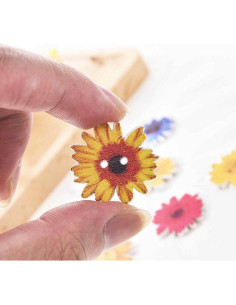 100 Botones de Madera Multicolor 25mm TEAMWILL para Costura 2