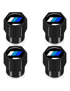 4 Tapas de Válvula de Neumático Aluminio DAOPERS Azul Negro