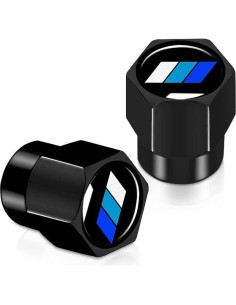 4 Tapas de Válvula de Neumático Aluminio DAOPERS Azul Negro 2