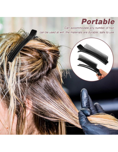 Clips para Cabello MOZEAT LENS 2 Pcs Profesionales Negro