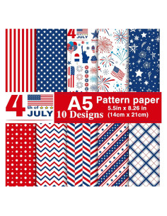 Conjunto de Papel Decorativo Morcheiong 60 Hojas A5 4 de Julio