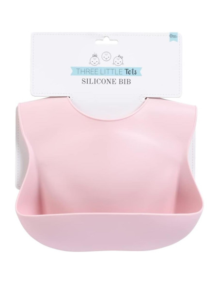 Babero de Silicona Rosa Ballet Tres Pequeños Tots - Impermeable Babero de Silicona Rosa Ballet Tres Pequeños Tots - Impermeable