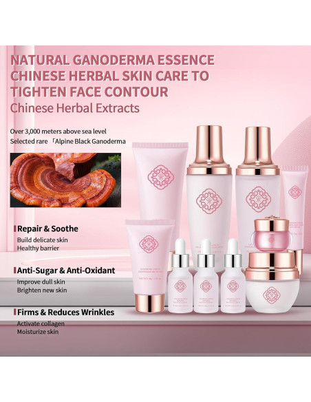 Set de Cuidado de la Piel Ganoderma AESTHTANY 10 Piezas Hidratante