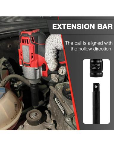 Juego de Enchufes de Impacto 33pcs EACELIY 1/2" (8-22mm) Acero Cr-V