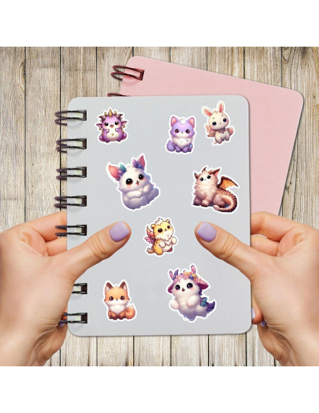 Pack 50 Pegatinas Kawaii de Animales BIGZORO Impermeables Pack 50 Pegatinas Kawaii de Animales BIGZORO Impermeables