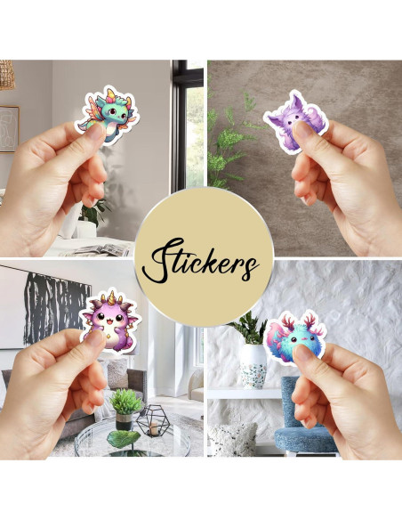 Pack 50 Pegatinas Kawaii de Animales BIGZORO Impermeables Pack 50 Pegatinas Kawaii de Animales BIGZORO Impermeables