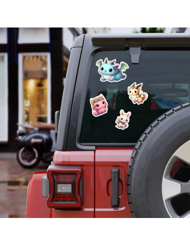 Pack 50 Pegatinas Kawaii de Animales BIGZORO Impermeables