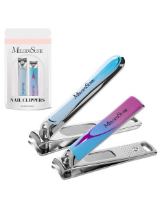 Juego de Cortauñas MelodySusie 2 en 1 Acero Inoxidable Azul