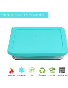 Cubiertas de Silicona Rectangulares 3 Tazas SOPHICO Menta 2 Pzas 2