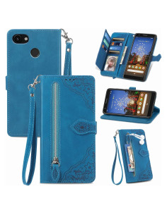 Funda de Cuero PU para Google Pixel 3a con Soporte Azul