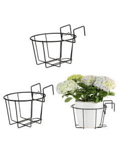 Jardinera Colgante TreeLen 25.4cm Metal Negro 3 Piezas