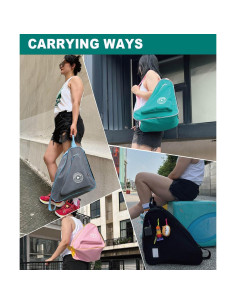 Bolsa de Patinaje HEXIFUL Hxfskb 20L Impermeable Verde/Rosa 2