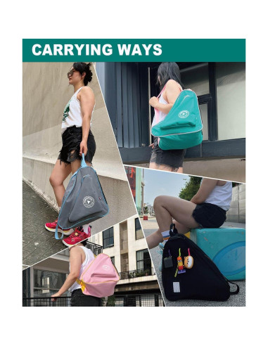 Bolsa de Patinaje HEXIFUL Hxfskb 20L Impermeable Verde/Rosa