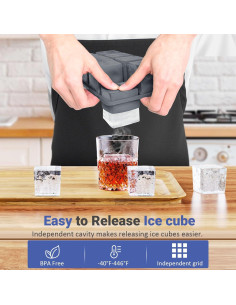 Bandeja de Hielo Grande GGOW de Silicona Cuadrada 5.08 cm 2