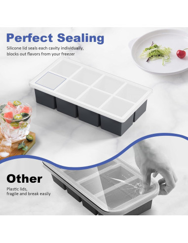 Bandeja de Hielo Grande GGOW de Silicona Cuadrada 5.08 cm