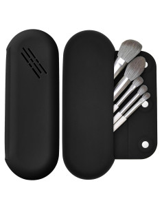 Soporte Organizador de Brochas de Maquillaje Silicona Negro