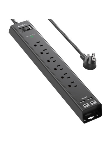 Regleta de Protección Addtam 2 pies con 6 Salidas AC y 4 USB
