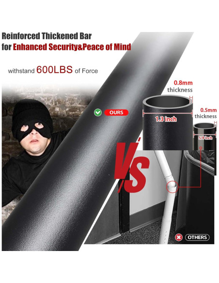 Barra de Seguridad Ajustable Wefaith 600LB 62.2-128.7cm