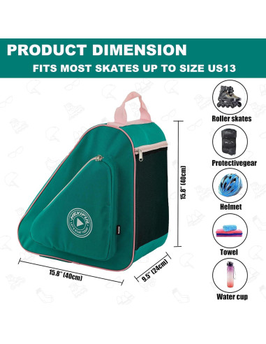 Bolsa de Patinaje HEXIFUL Hxfskb 20L Impermeable Verde/Rosa