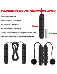 Cuerda de Salto 2 en 1 Vinsot con Peso Ajustable 2.8m 2