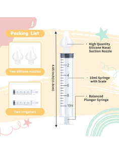 Irrigador Nasal para Bebé Aufisi 10ml 2 Piezas Silicona Segura 2