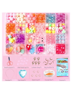 Kit de Joyería DIY Jwxstore para Niñas - 450 Cuentas Coloridas
