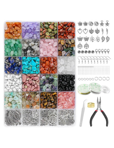 Kit de Fabricación de Joyas Ouubuuy 1200pcs Cristales y Cuentas