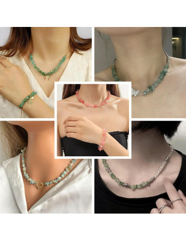 Kit de Fabricación de Joyas Ouubuuy 1200pcs Cristales y Cuentas