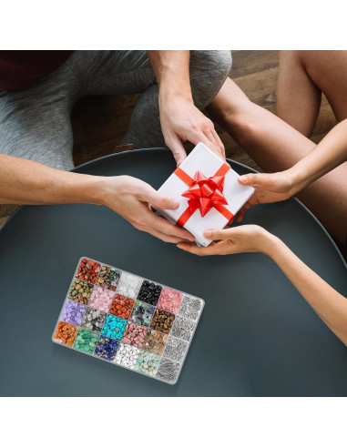 Kit de Fabricación de Joyas Ouubuuy 1200pcs Cristales y Cuentas