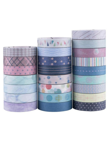 Cinta Washi YUBBAEX 24 Rollos 10mm x 5m Decorativa