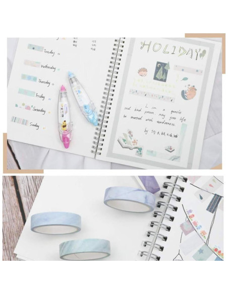 Cinta Washi YUBBAEX 24 Rollos 10mm x 5m Decorativa