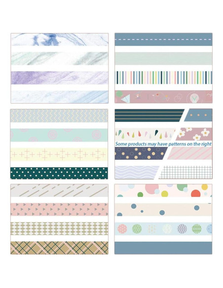 Cinta Washi YUBBAEX 24 Rollos 10mm x 5m Decorativa