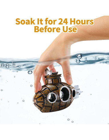 Decoración Acuario Submarino Moonorange Marrón 6x5x8 cm