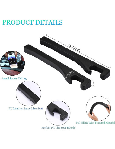 Relleno Espacio Asientos Hanhee 2 Pack Universal Negro