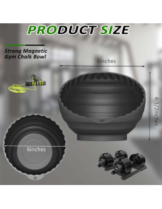 Contenedor de Tiza de Gimnasio HAIRUNFU Negro Magnético 0.45 kg 2