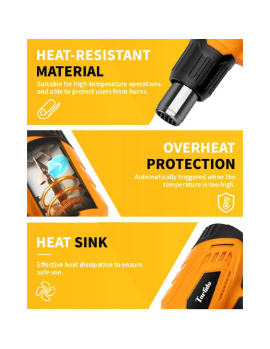 Pistola de Calor 1500W Tarlido 120-550C con 4 Boquillas