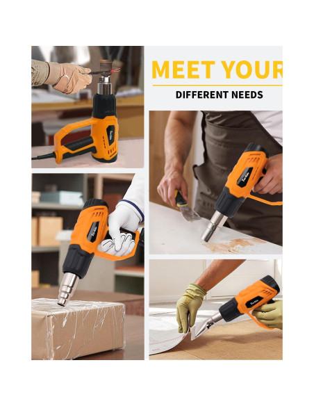 Pistola de Calor 1500W Tarlido 120-550C con 4 Boquillas