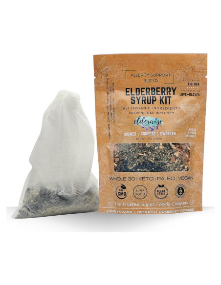 Kit de Jarabe de Sábaco Orgánico Elderwise - 946ml - Mezcla para Alergias