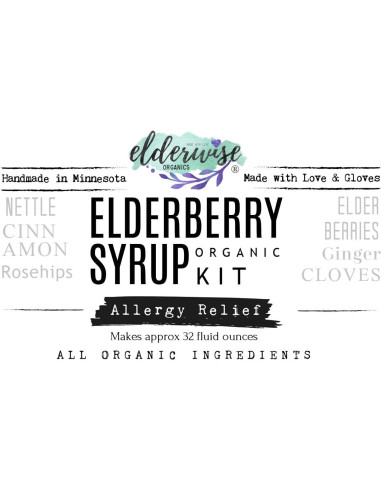 Kit de Jarabe de Sábaco Orgánico Elderwise - 946ml - Mezcla para Alergias